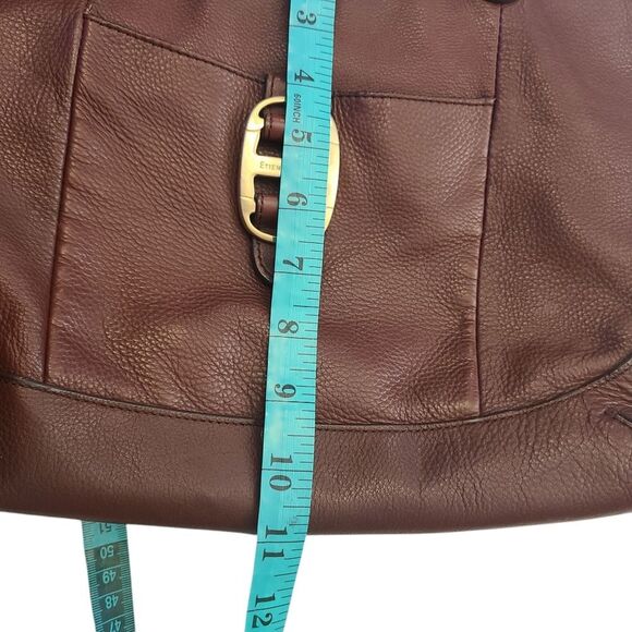 Etienne Aigner Handbag Mahogany Leather Brass Fittings Straps - Picture 7 of 16